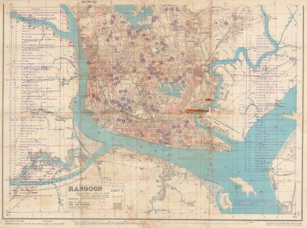 HIND 1036 Rangoon Sheet 2. Third Edition. - Main View