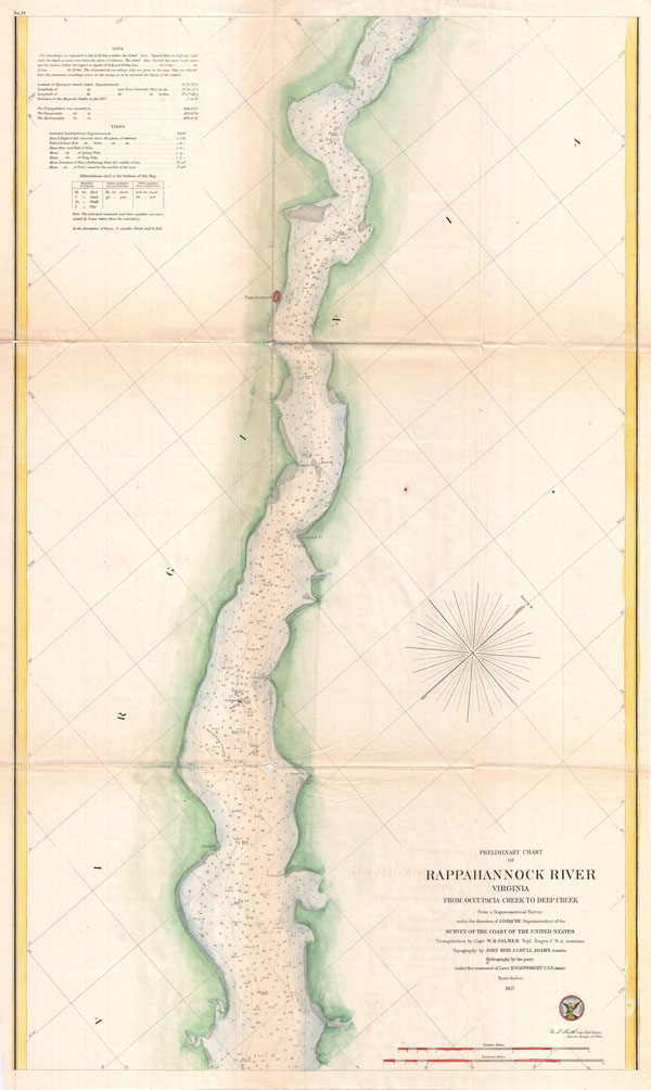 Preliminary Chart of Rappahannock River Virginia From Occupacia Creek to Deep Creek. - Main View