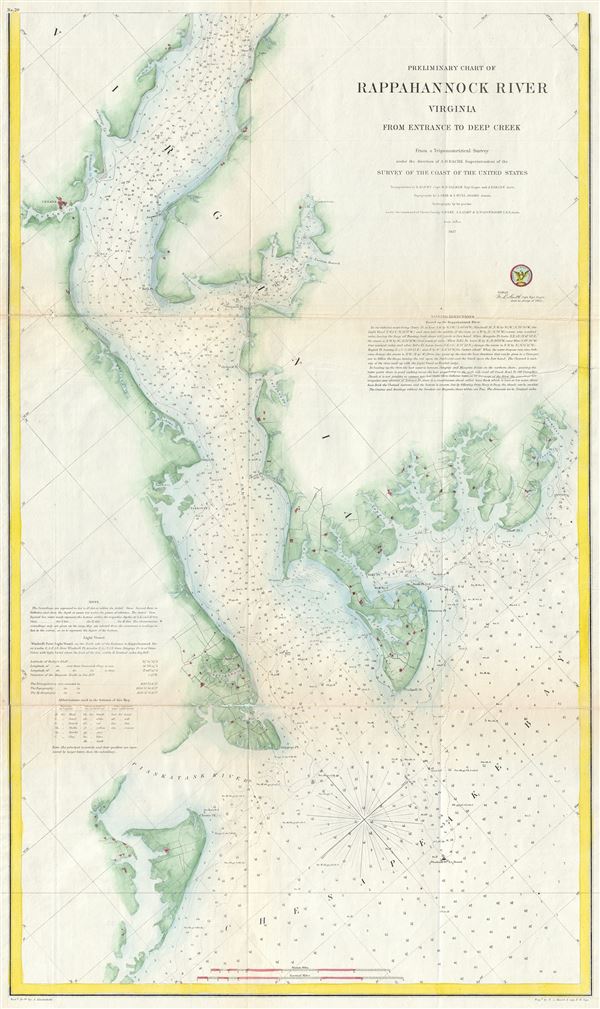 Preliminary Chart of Rappahannock River Virginia from Entrance to Deep Creek. - Main View