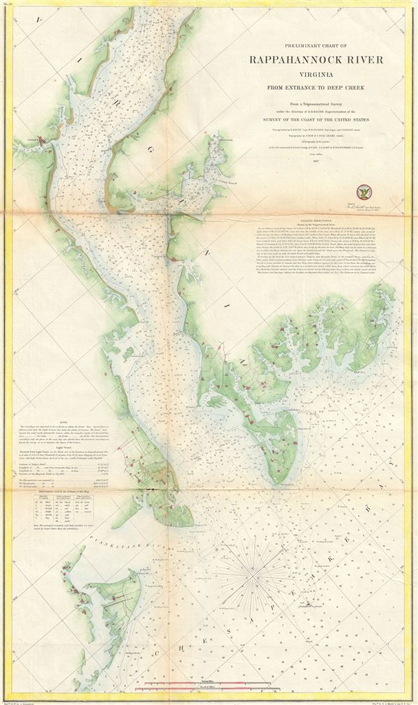 Preliminary Chart of Rappahannock River Virginia from Entrance to Deep Creek. - Main View