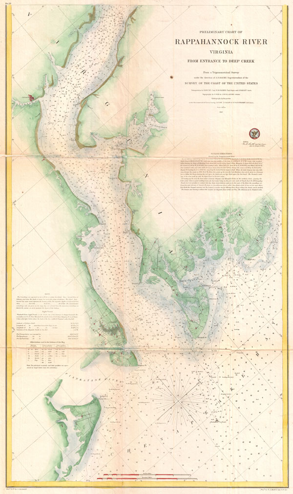 Preliminary Chart of Rappahannock River Virginia From Entrance to Deep Creek. - Main View