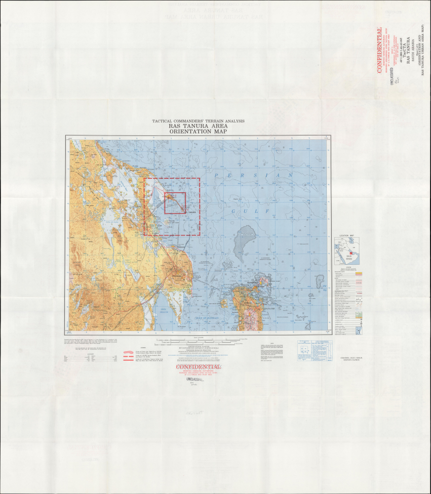 Tactical Commanders' Terrain Analysis Ras Tanura Area Ras Tanura Urban Area Map / Ras Tanura Area Orientation Map AP-1-380-46-65-INT. TacCTA Ras Tanura Saudi Arabia. - Alternate View 2