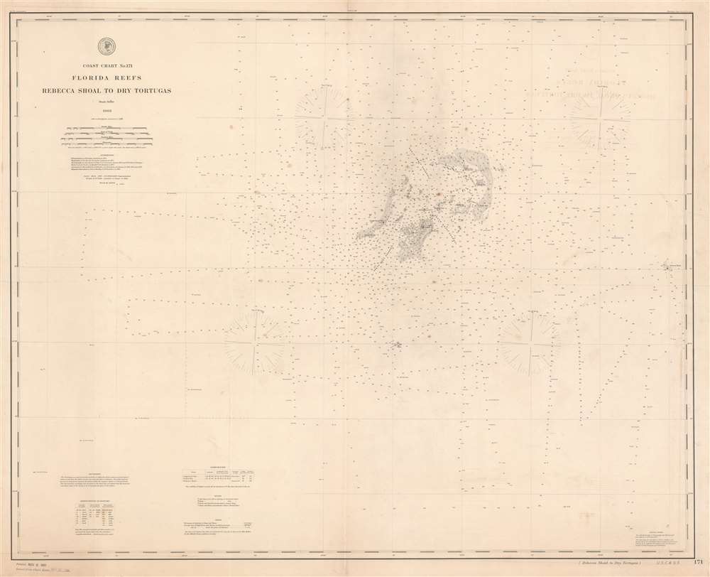 Coast Chart No. 171 Florida Reefs Rebecca Shoal to Dry Tortugas. - Main View