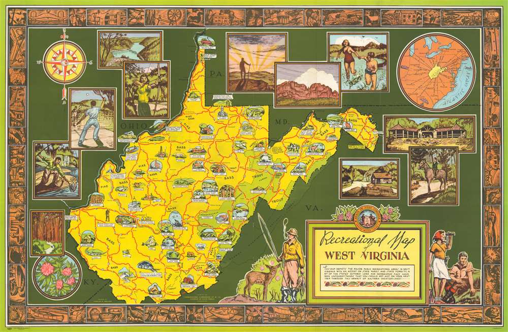 Recreational Map of West Virginia. - Main View