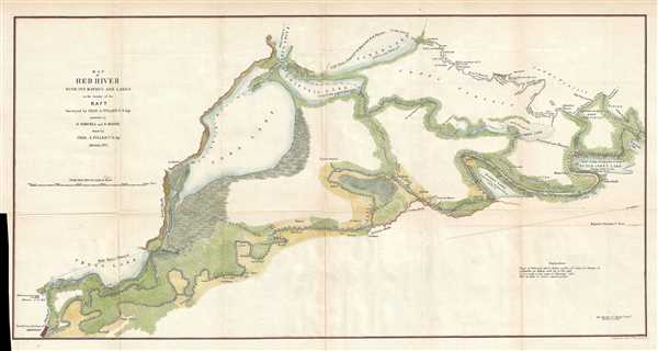 Map of Red River with its Bayous and Lakes in the vicinity of the Raft. - Main View