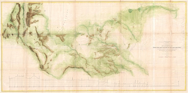 Map and Profile No. 2.  From the Red River to the Rio Grande; from Explorations and Surveys made under the direction of the Hon. Jefferson Davis, Secretary of War by Captain John Pope, Corps Topl. Engrs. - Main View