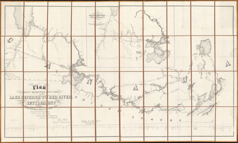 Plan Shewing The Proposed Route From Lake Superior To Red River Settlement... - Main View