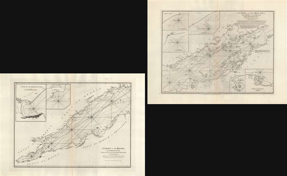 A Chart of the Red Sea from Geddah to Suez. / A Chart of the Red Sea from Moka to Geddah. - Main View