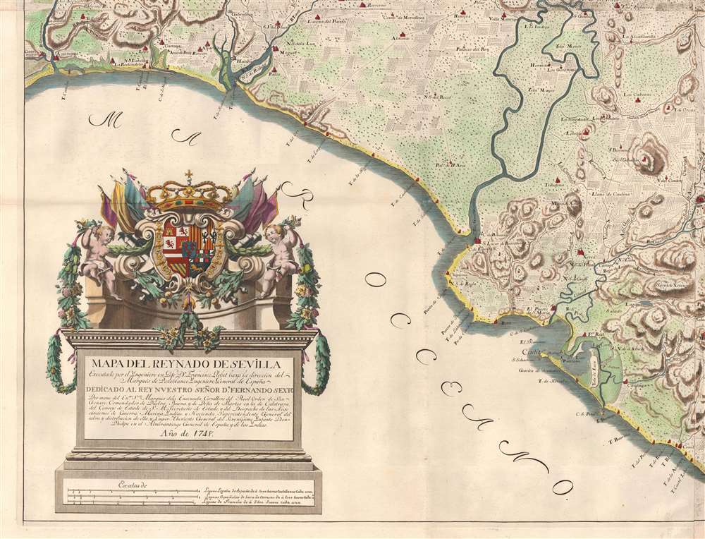 Mapa del Reynado de Sevilla executado por el Ingenioro en Geje Dn. Francisco Llobet. - Alternate View 4