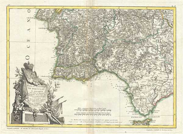 1778 Zannoni Map of Southern Portugal, the Algarve, and Seville