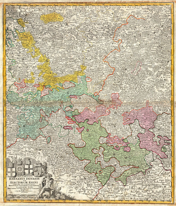 S. R. I. Circulus Rhenanus Inferior sive Electorum Rheni Complectens Tres Archiepiscopatus, Moguntinum Coloniensem et Trevirensem, Palatinatum Rheni, Comit. Beilstein Newenaer, Inf. Isenberg et Reiferscheit - Main View