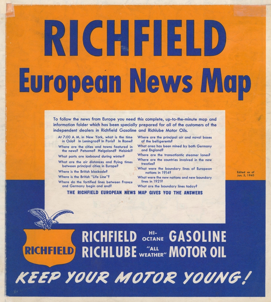 Richfield European News Map. / Richfield News Map of Europe. - Alternate View 2