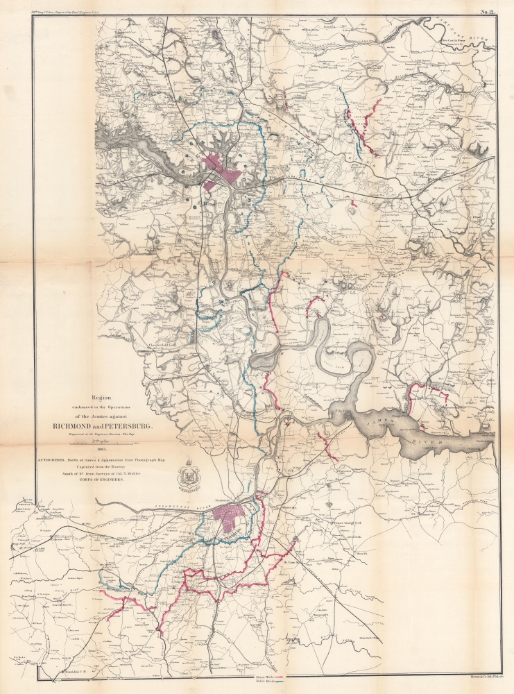 Region embraced in the Operations of the Armies against Richmond and Petersburg. - Main View