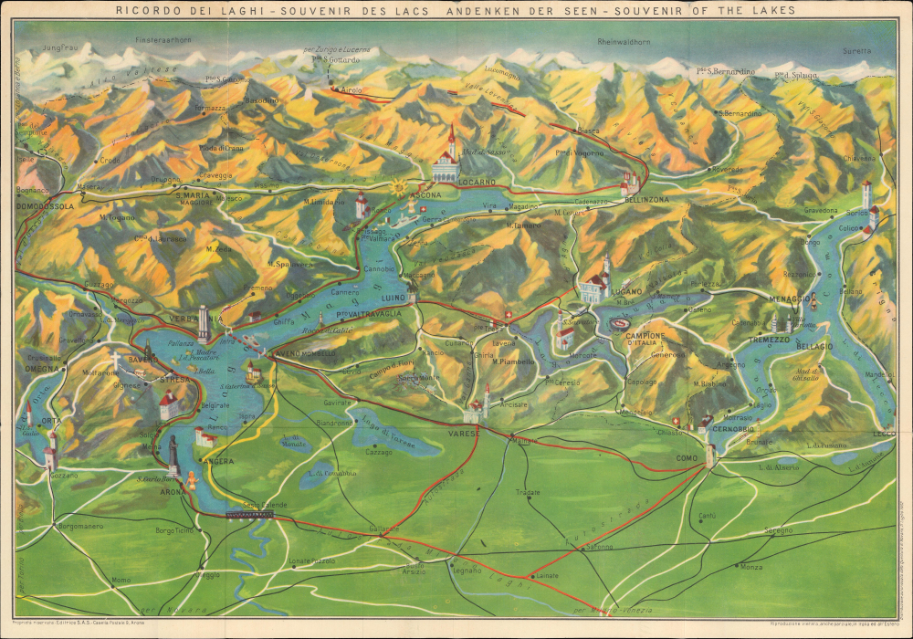 1952 S.A.S. Pictorial View of the Italian Lakes Region