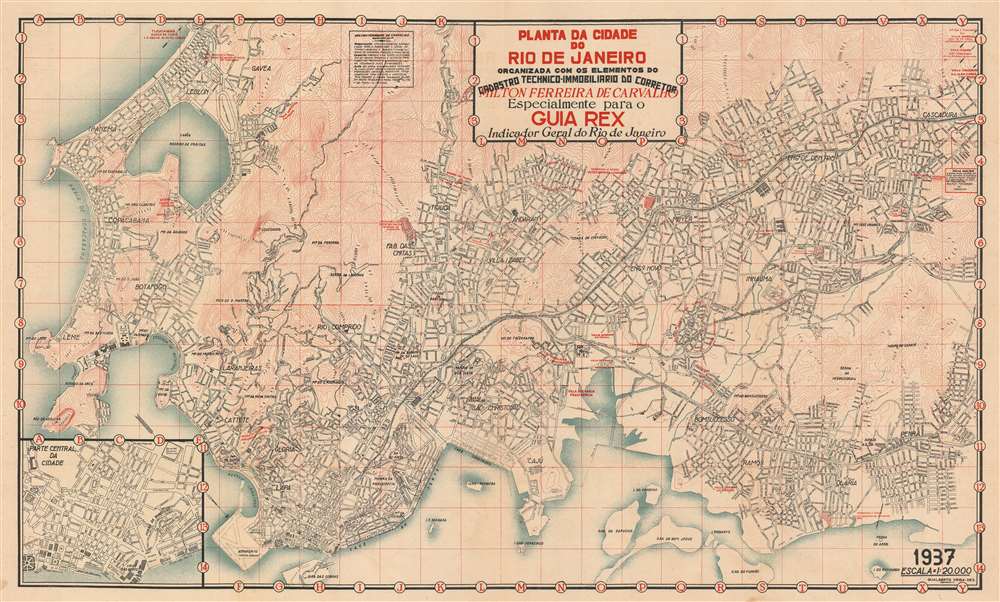 Planta da Cidade do Rio de Janeiro Organizada com os Elementos do Cadastro Tecnhico-Immobiliario. - Main View