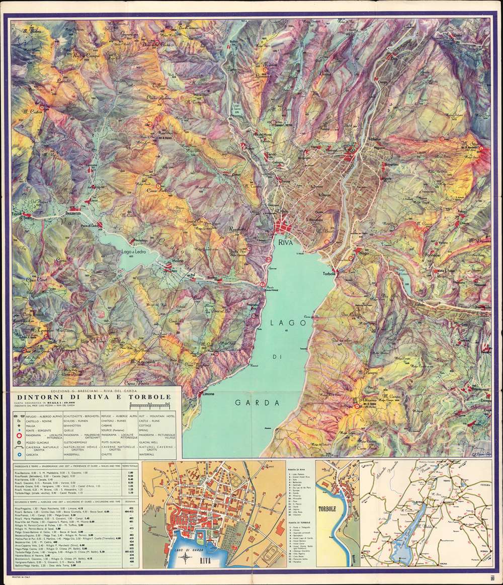 Carta Geografica del Dintorni di Riva e Torbole. / Dintorni di Riva e Torbole. - Main View