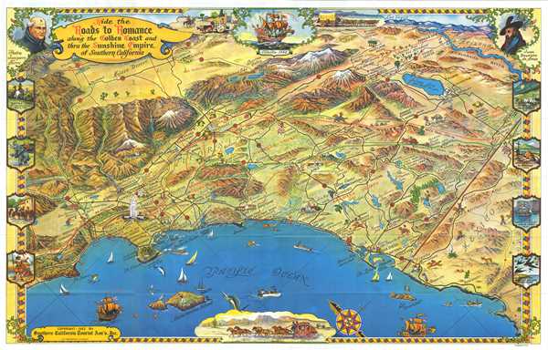 Ride the Roads to Romance along the Golden Coast and thru the Sunshine Empire of Southern California. - Main View