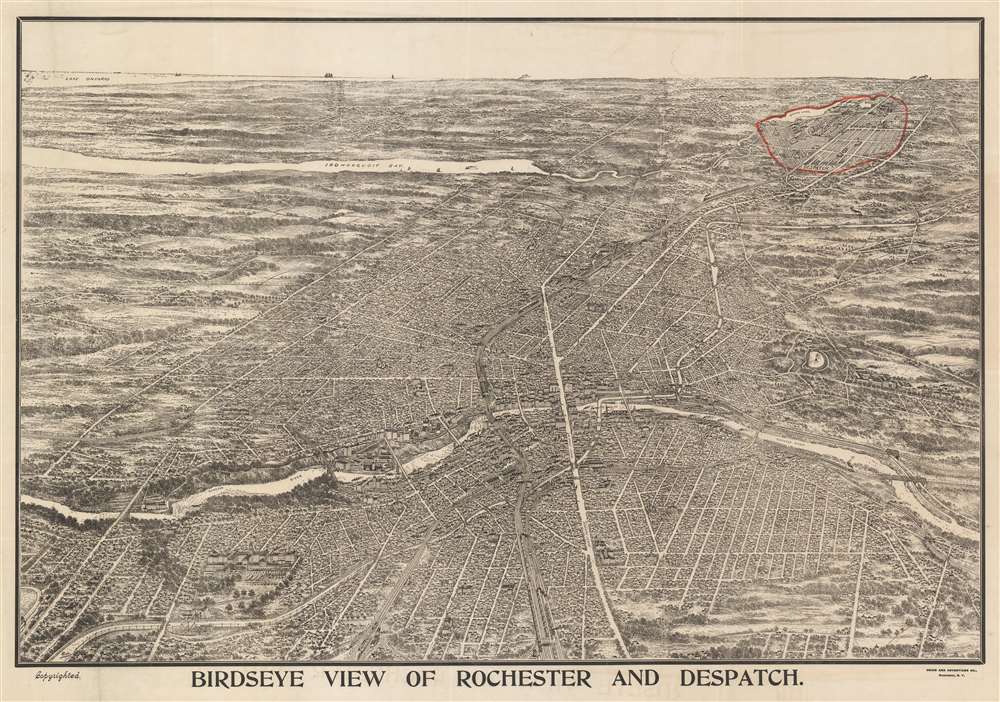 Birdseye View of Rochester and Despatch. - Main View