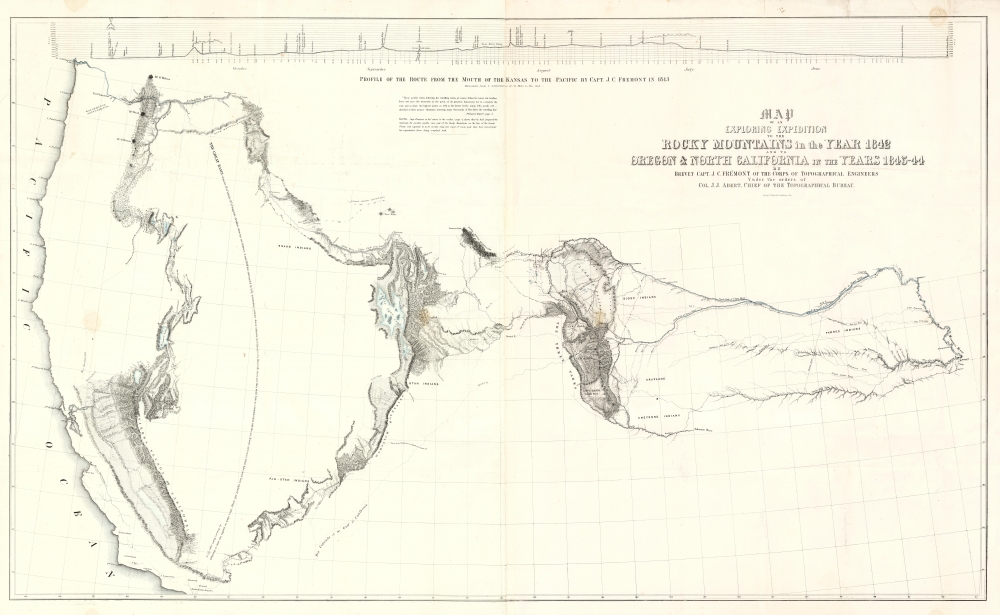 Map of an Exploring Expedition to the Rocky Mountains in the Year 1842 and to Oregon and North California in the Years 1843-44. - Main View