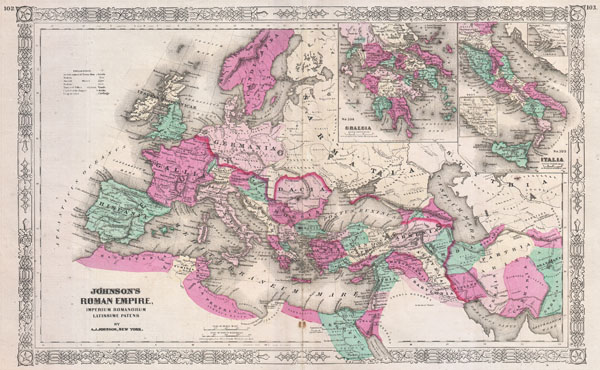 Johnson's Roman Empire, Imperium Romanorum Latissime Patens. - Main View