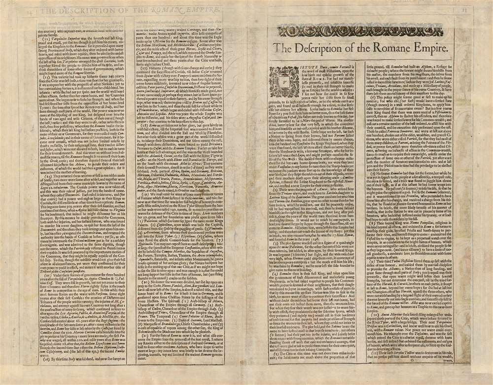 A New Mappe of the Romane Empire newly described by John Speede and are to bee sould in pops head alley by G. Humble 1626. - Alternate View 1