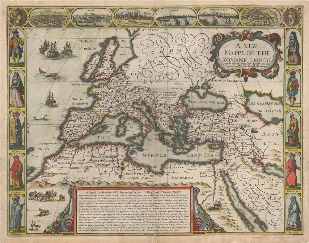 A New Mappe of the Romane Empire newly described by John Speede and are to bee sould in pops head alley by G. Humble 1626. - Main View