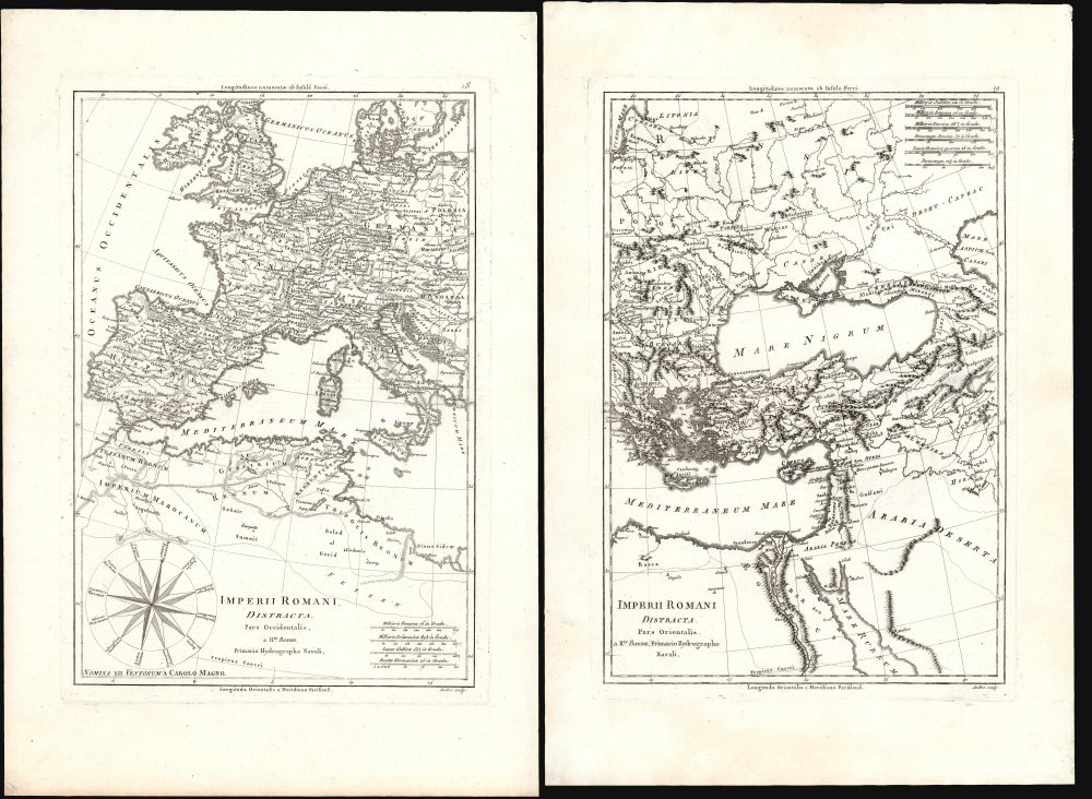 1787 Bonne Two Sheet Map of the Roman Empire