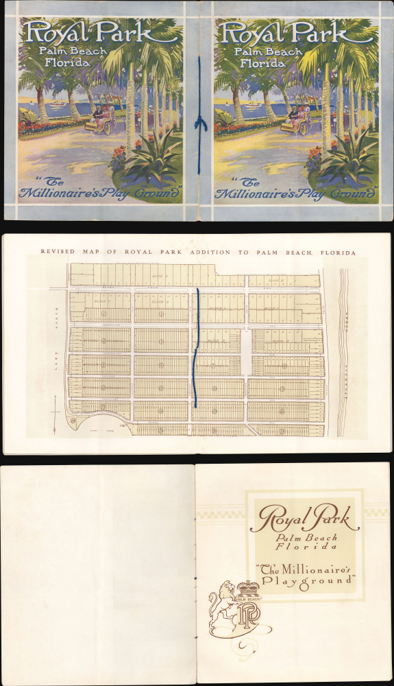 1913 Green Real Estate Promotional Map and Booklet, Palm Beach, Florida