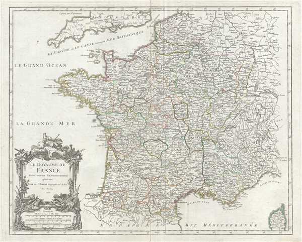 Le Royaume de France divise suivant les Gouvernemens generaux. - Main View