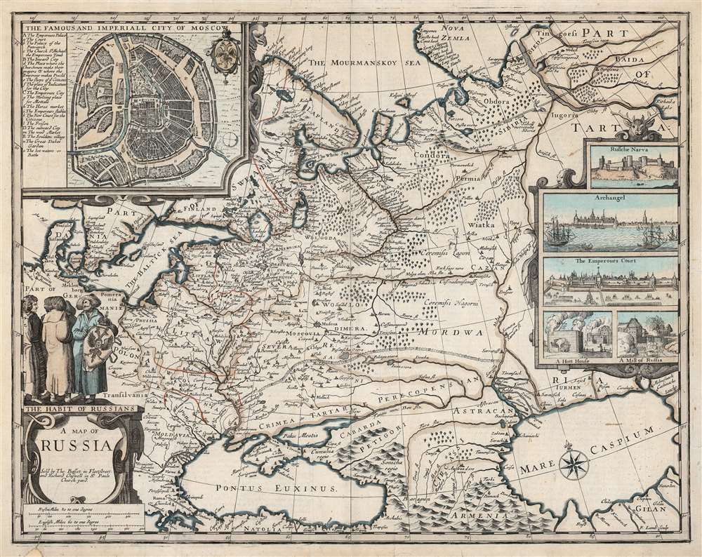 1676 John Speed Map of Russia