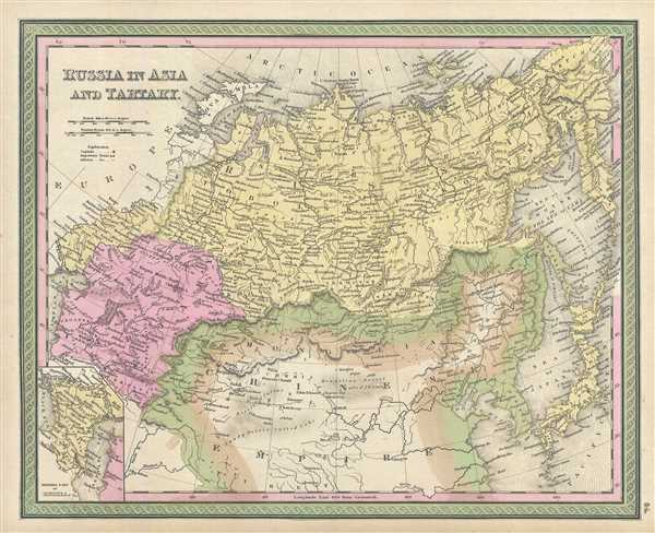 1849 Mitchell Map of Russia in Asia