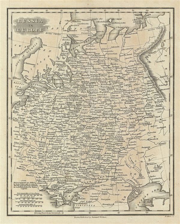 1828 Malte-Brun Map of Russia in Europe