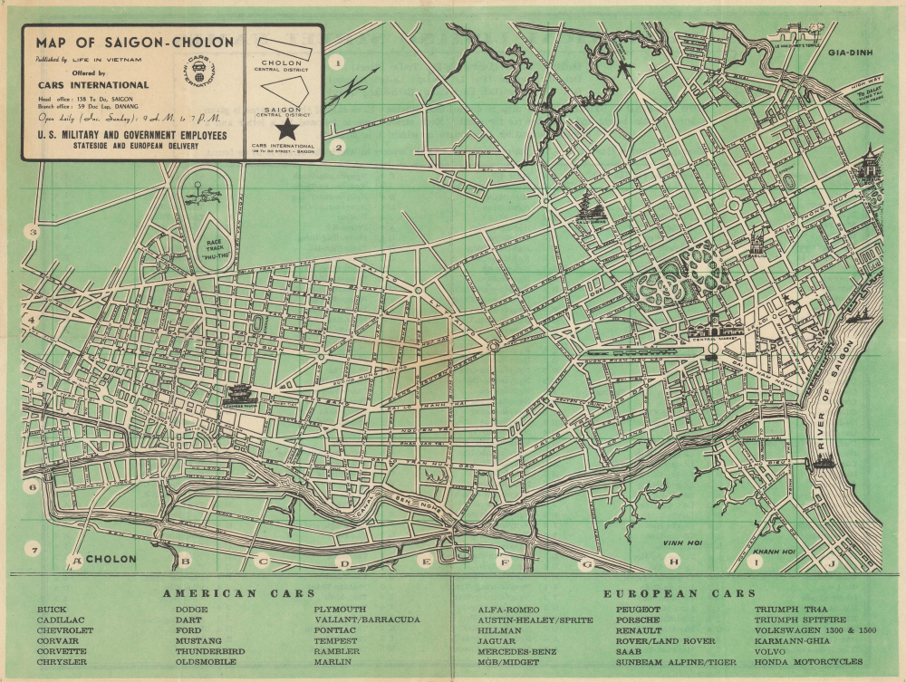 1966 Life in Vietnam City Plan or Map of Saigon, Vietnam, for U.S. Servicemen