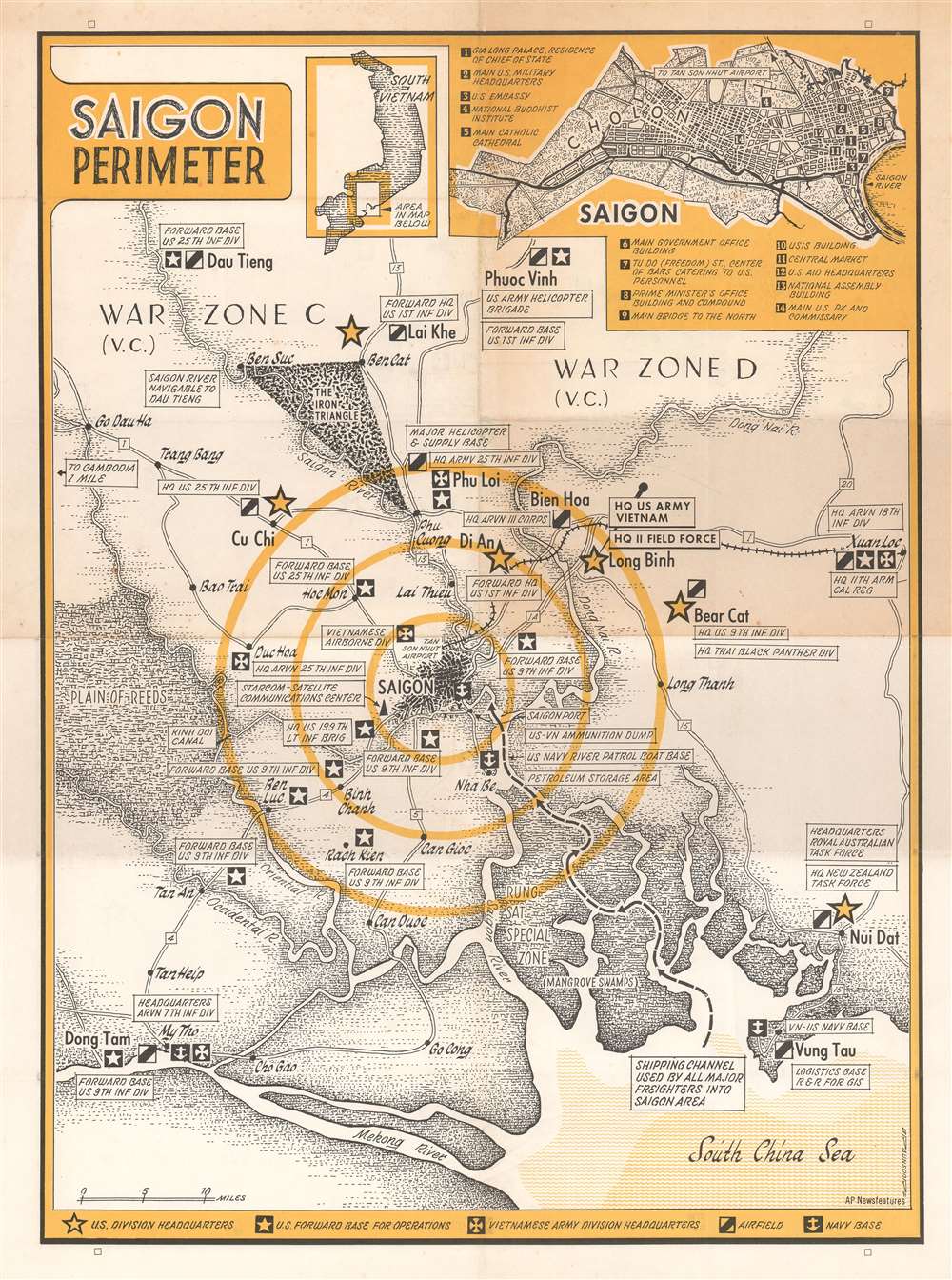 Saigon Perimeter Geographicus Rare Antique Maps