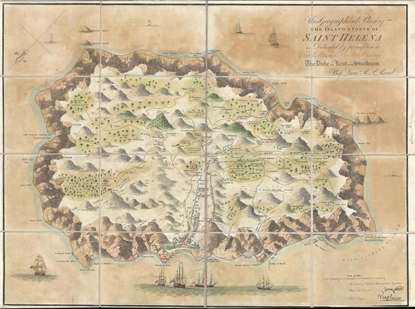 The Geographical Plan of the Island and Forts of Saint Helena is dedicated by permission to Field Marshal His R. Highness The Duke of Kent and Strathearn. - Main View