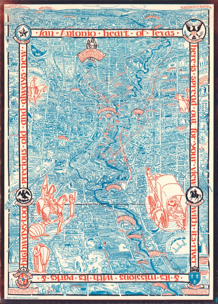 Historic guide map to San Antonio de Bexar and environs. - Main View