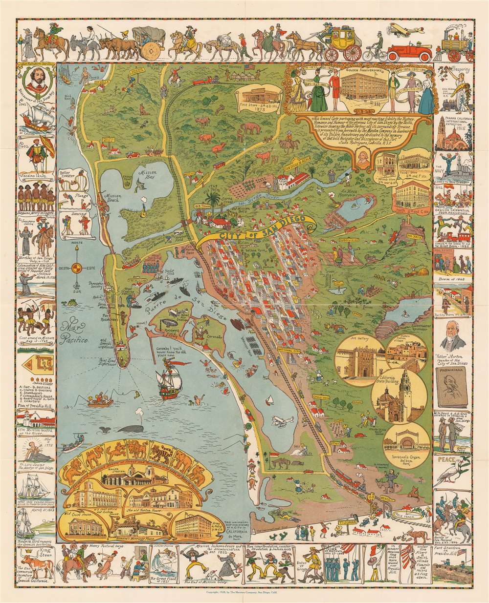 This limned Carte protraying with most exacting fidelity the History, Romance, and Humor of the glorious City of San Diego by the Pacific… - Main View