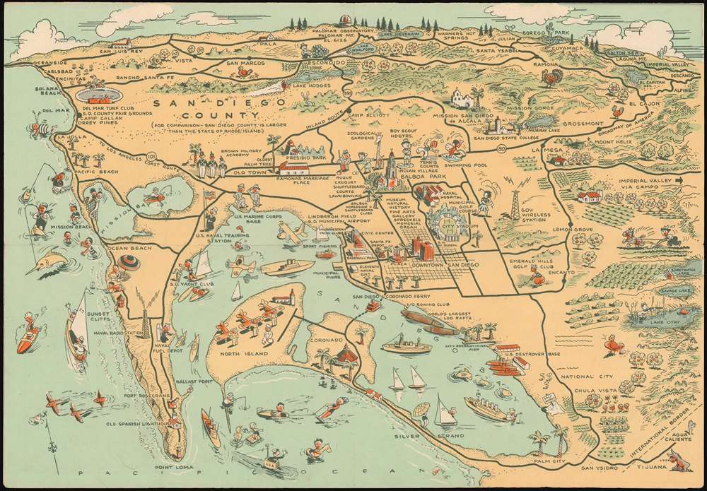 Map of San Diego California City and County. - Main View