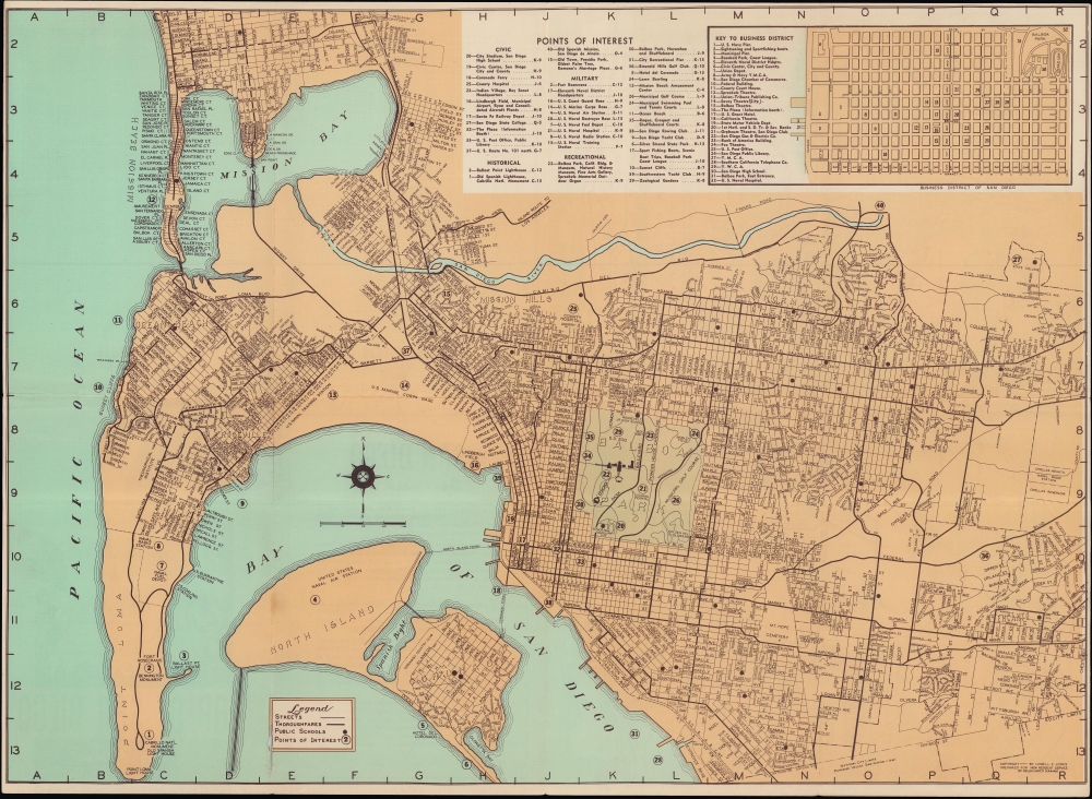 Map of San Diego California City and County. - Alternate View 2