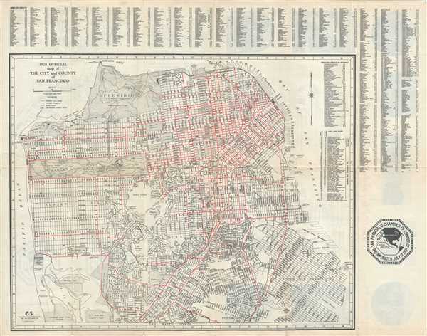 1928 Official map of The City and County of San Francisco. - Main View