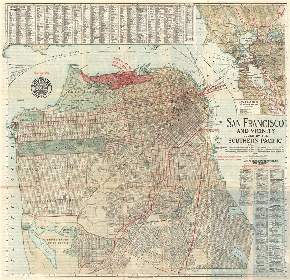 San Francisco and Vicinity Issued by the Southern Pacific. - Main View