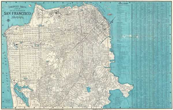 Thomas Bros Map of the City and County of San Francisco. - Main View
