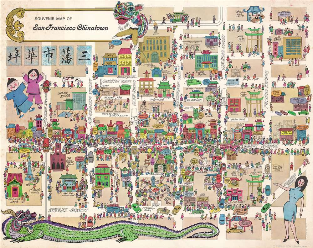 Souvenir Map of San Francisco Chinatown. - Main View