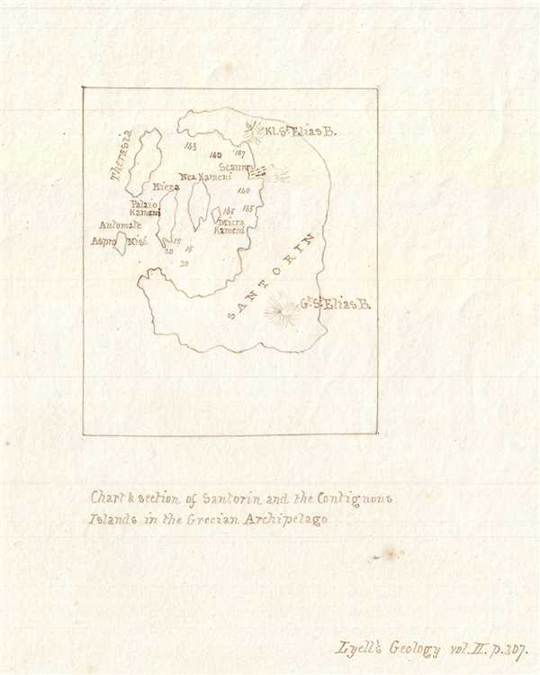 Chart and section of Santorin and the Contiguous Islands in the Grecian Archipelago. - Main View