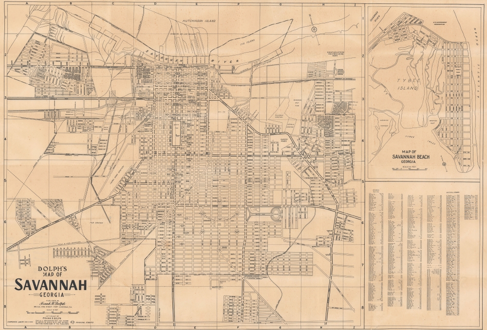 Dolph's Map of Savannah, Georgia. - Main View