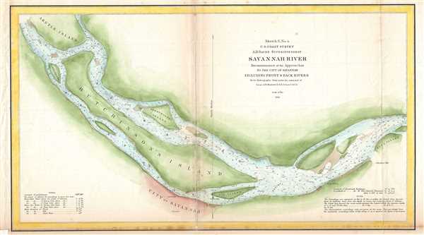 Sketch E No. 4 Savannah River Reconnaissance of the Approaches to the City of Savannah Including Front and Back Rivers. - Main View