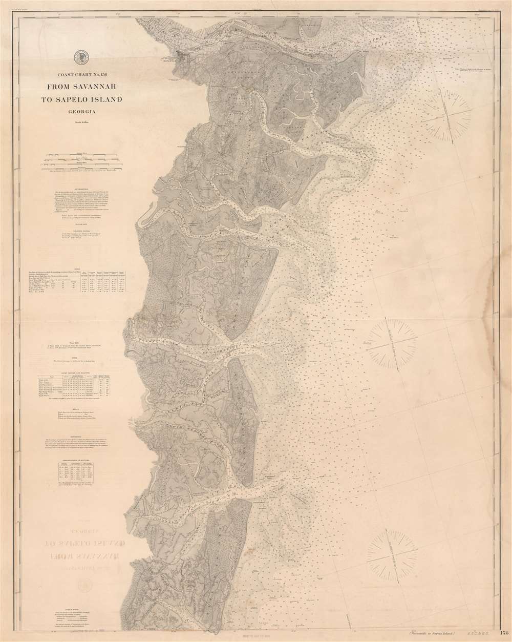 Coast Chart No. 156 From Savannah to Sapelo Island Georgia. - Main View