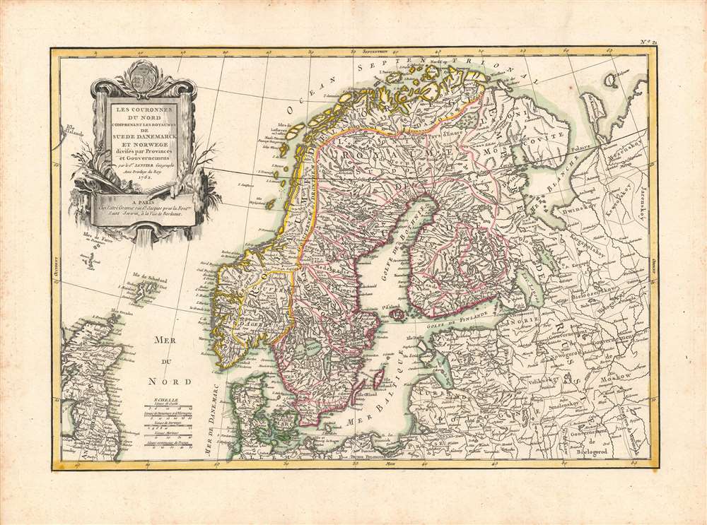 Les Couronnes du Nord Comprenant les Royaumes de Suede Danemarck et Norwege divisés par Provinces et Gouvernemens. - Main View