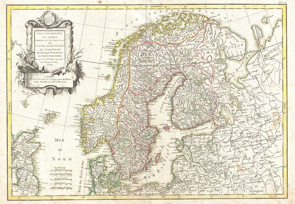 Les Couronnes du Nord Comprenant Les Royaumes de Suede Danemarck et Norwege divisees par Provinces et Gouvernements. - Main View