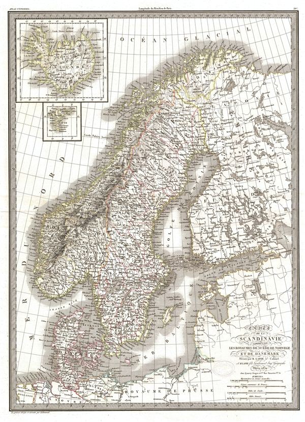 Carte de la Scandinavie comprenant Les Royaumes de Suede de Norwege et de Danemark. - Main View